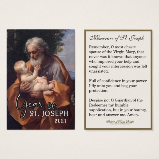 Année de la prière commémorative Saint-Joseph Cath (Devant & derrière)
