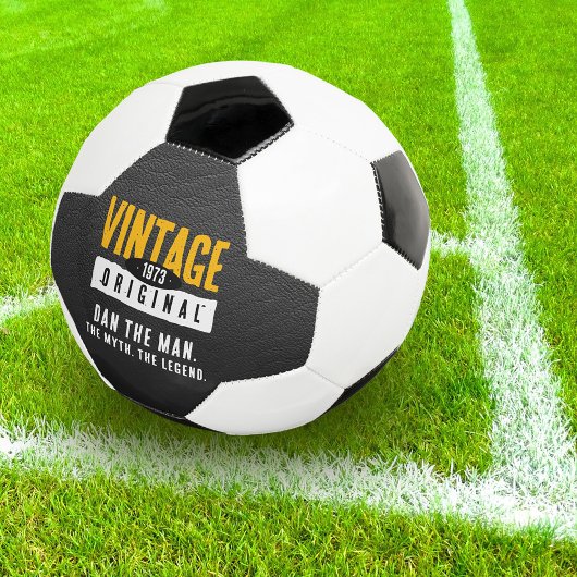 Année de naissance vintage en cuir noir