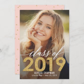 Année d'étincelle Faire-part de graduation Invitat (Devant / Derrière)