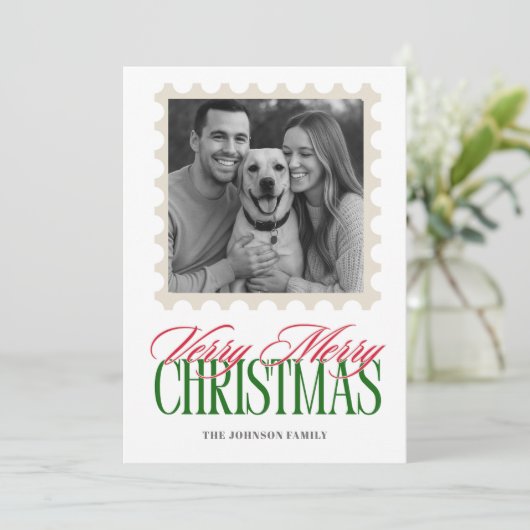 Année d'examen Timbre carte de Noël (Debout devant)