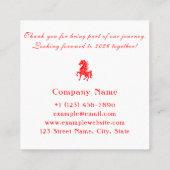 Année du Carte de visite du cheval 2026 (Dos)