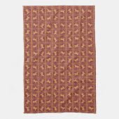 Année du cheval Maroon et serviette de cuisine or (Vertical)
