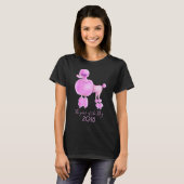 Année du chien poodle rose chien t-shirt chien (Devant entier)