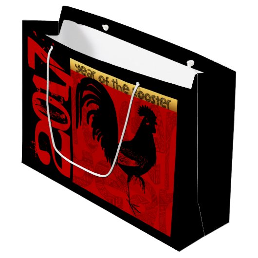 Année du coq 2017 Grand sac cadeau 1 (Devant Angle)