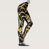 Année du coq d'or 2017 Papercut leggings noirs (Droite)