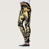 Année du coq d'or 2017 Papercut leggings noirs (Gauche)