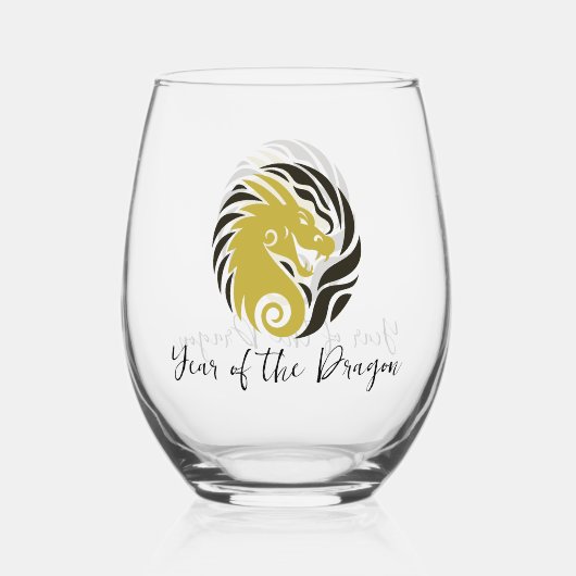 Année du Dragon Design Verre sans pierre (Recto)