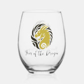 Année du Dragon Design Verre sans pierre (Verso)