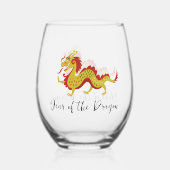 Année du Dragon Design Verre sans pierre (Verso)