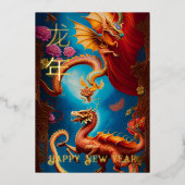 Année du dragon FOIL Carte ART du Nouvel An (Recto)
