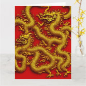 Année Du Dragon - Grande Carte De Nouvel An Chinoi (Fleur jaune)