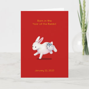 Année du Faire-part de naissance bébé lapin