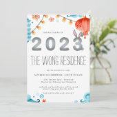 Année du lapin | Invitation de la fête du Nouvel A (Debout devant)