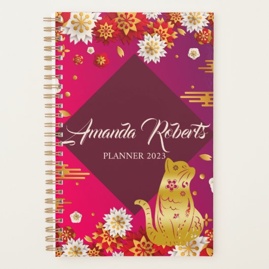Année Du Planificateur De Fleurs Cat 2024 (Devant)