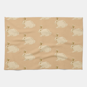 Année du Rabbit Ecru serviette de cuisine