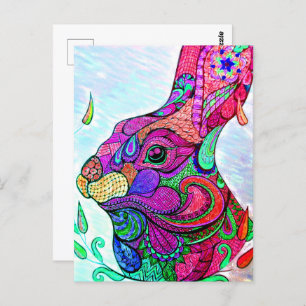 ANNÉE DU RABBIT ZODIAC Carte postale Colorbook