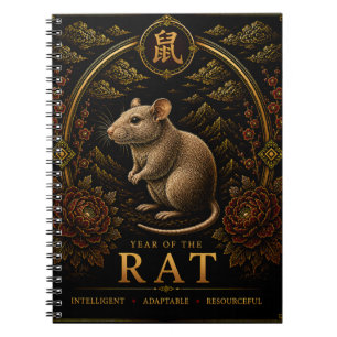 Année du Rat Cahier de luxe du zodiaque chinois