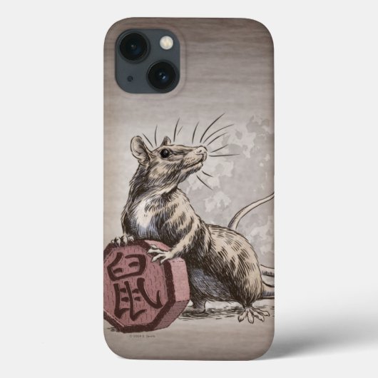 Année du Rat chinois Zodiac Art coque iphone (Verso)