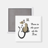 "Année du rat" Magnet asiatique Rat (Recto/Verso)