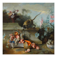 Année du singe Fruits Fleurs Beaux-Arts Poster
