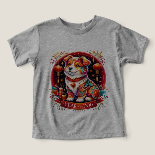 Année du T-shirt enfant chien, (Design Recto)