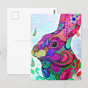 ANNÉE DU ZODIAQUE LAPIN Carte postale de livre