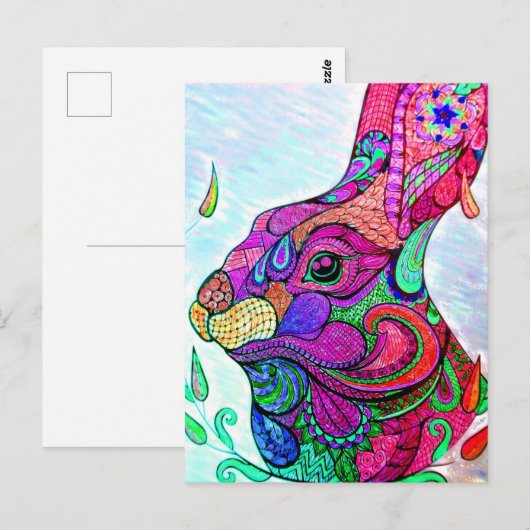 ANNÉE DU ZODIAQUE LAPIN |  Colorbook Carte postale (Devant / Derrière)