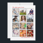 Année en revue 12 Photo Collage Carte de vacances<br><div class="desc">Une carte amusante avec des cadres pour tenir douze photos de votre famille de toute l'année fait une grande carte de Noël ou de Fêtes qui permet à la famille et aux amis de savoir ce que vous avez fait. Montrez tous les événements de l'année ou seulement un. Ne pouvez...</div>