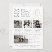 Année en revue Cartes photos de Noël de la famille (Devant)