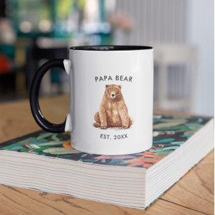 Année établie   Aquarelle Papa Bear Mug