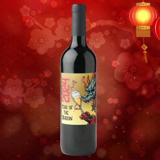 Année étiquette du vin du Dragon 2024 Chine Nouvea