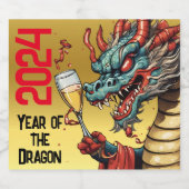 Année étiquette du vin du Dragon 2024 Chine Nouvea (Étiquettes simples)