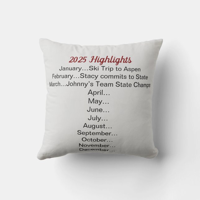 Année familiale en révision Keepssaké Coussin de N (Verso)