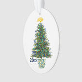 Année personnalisable d'arbre de Noël de symboles (devant)
