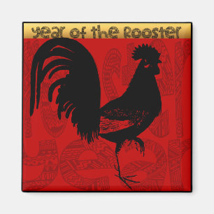Année personnalisable du Rooster 2017 S Magnet 1