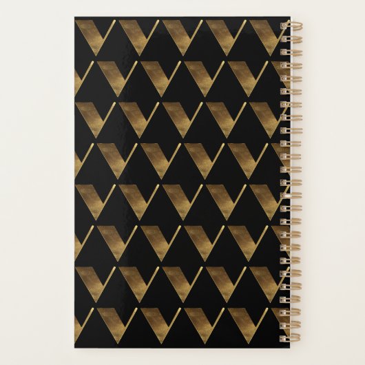 Année personnalisée 2019 Monogramme d'or noir V él (Dos)