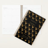 Année personnalisée 2019 Monogramme d'or noir V él (Devant avec enveloppe)