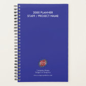 Année personnalisée, logo, texte, journal bleu (Devant)