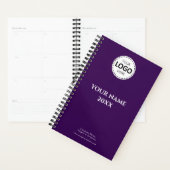 Année personnalisée, logo, texte, journal violet (Devant avec enveloppe)