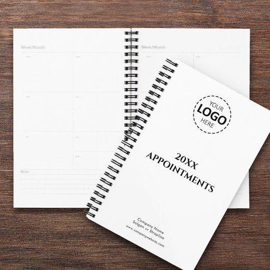 Année personnalisée, logo, texte, rendez-vous blan