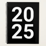 Année personnalisée noir blanc chiffres de typogra<br><div class="desc">Numéros minimalistes de typographie moderne noir et blanc Planner année personnalisée. Texte blanc personnalisé,  chiffres,  arrière - plan noir uni. Vous pouvez le personnaliser avec votre nom,  initiales,  monogramme,  année,  etc ou simplement supprimer le texte,  et laisser la couleur noire unie solide.</div>