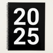 Année personnalisée noir blanc chiffres de typogra (Devant)