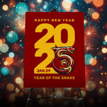 Année rouge or du serpent 2025