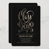 Année stellaire Invitation de diplôme de COULEUR É (Devant / Derrière)