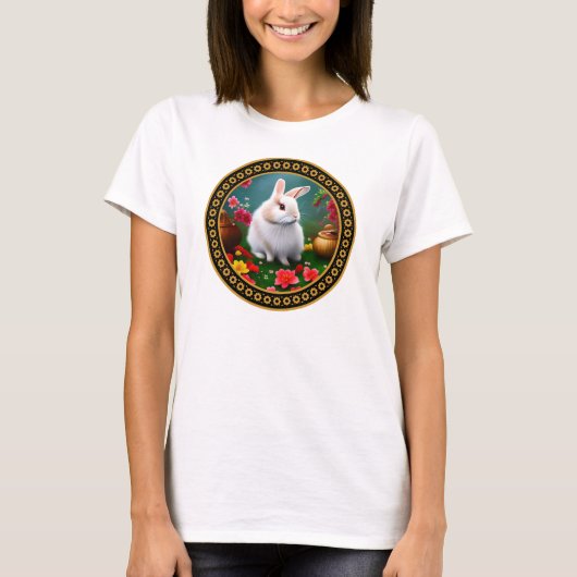 Année Zodiaque Chinoise Du T-shirt Femme Rabbit (Devant)