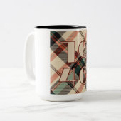 Années 1940 Plaid Two Tone Mug (Devant gauche)