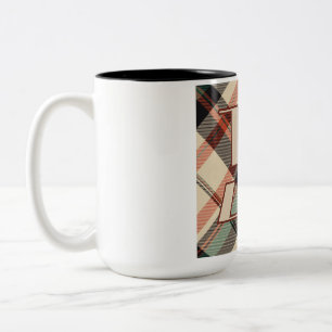 Années 1940 Plaid Two Tone Mug