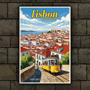 Années 1960 Vintage Lisbonne, Portugal Affiche tou