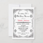Années 20 - Invitation Wedding shower 3x5 (Devant)