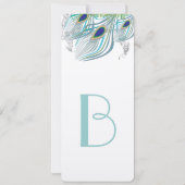 Années 20 Peacock plumes mariage Invitations (Dos)